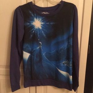 Navy Frozen Elsa Shirt Top Long Sleeve Hot Topic